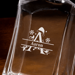 Personalised Christmas Theme Whiskey Decanter with Name and Initial Christmas Gift for Men Whiskey Lovers