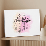 Personalisierte Silhouette 1-6 Linie Hunde Katzen rahmenlose Malerei mit Namen Geburtstag Jahrestag Geschenk für Tierbesitzer