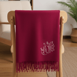Henkilökohtainen Monivärinen Perhonen kirjailtu Initial Pehmeä lämmin huivi Tassel Talvi Accessory Vuosipäivä Syntymäpäivä Lahja naisille
