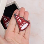 Personalized Glitter Cheer Megaphone Artificial Leather Earrings with Name and Initial Birthday Team Gift for Cheerleading Enthusiasts