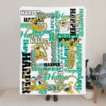 Personalised Cute Long-Tailed Marsupilami Soft Throw Name Blanket Home Decor Birthday Gift for Kids | Callie × Marsupilami®