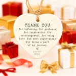 Personalised Heart Shape Thank You Ceramic Ornament with Name Home Decor Christmas Gift for Family and Friends
