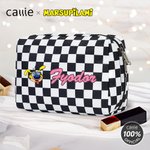 Gepersonaliseerd Cartoon Schattig Marsupilami Checkerboard Makeup Tasje met Naam Verjaardagscadeau voor Vrouwen | Callie × Marsupilami®