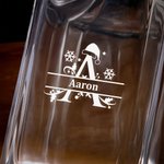Personalized Santa Hat Initial Whiskey Decanter with Name Bar Accessory Christmas Gift for Men Whiskey Lovers