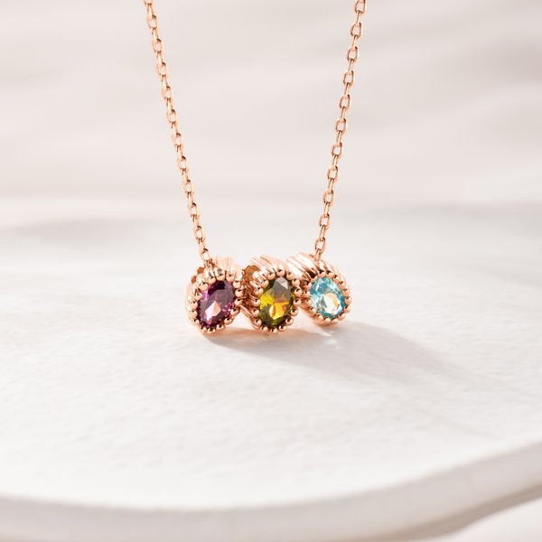 Personalisierte 1-9 Familie Birthstones Frauen Halskette Zierlich Schmuck Geburtstag Muttertag Geschenk für Mama Oma