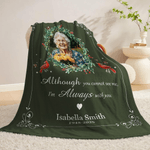 Gepersonaliseerde I'm Always With You Krans Kardinaal Zachte Deken met Foto Naam en Datum Home Decor Herdenkingscadeau voor Familie Vrienden