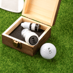 Elementos de golf personalizados Sello de bola de golf con inicial y caja de madera Accesorios de golf Regalo deportivo de cumpleaños para jugadores de golf