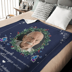 Gepersonaliseerde I'm Always With You Krans Kardinaal Zachte Deken met Foto Naam en Datum Home Decor Herdenkingscadeau voor Familie Vrienden