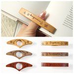Personalised Birth Flower Wooden Thumb Book Page Holder with Engraved Name Book Accessories Birthday Gift for Book Lovers Bookworms