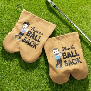 Gepersonaliseerde Cartoon Karakter Flanel Golfbal Zak Golf Accessoires Grappig Verjaardagscadeau voor Golfer Golfspeler