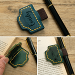 Personalisierte gravierte Geburt Blume Leder Lesezeichen Clip mit Namen und Stifthalter täglichen Gebrauch Büro Geburtstag Geschenk für Familie Freund Bücherwurm