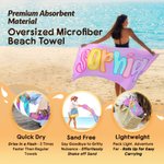Asciugamano da spiaggia personalizzato carino e luminoso con nome, ad asciugatura rapida, morbido e sovradimensionato, regalo di compleanno per bambini e donne.