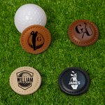 Personlig golfsilhuettmonogram PU lær magnetisk golfballmarkør med initial og navn Klubbbursdag farsdagsgave til golfelskere