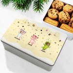 Gepersonaliseerde 1-6 Cartoon Paard Dieren Voedselveilige Metalen Koekjestrommel Opbergblik met Foto's en Namen Kerstcadeau voor Familie en Kinderen