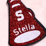 Personalized Glitter Cheer Megaphone Artificial Leather Earrings with Name and Initial Birthday Team Gift for Cheerleading Enthusiasts