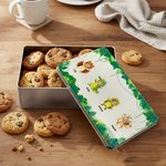 Gepersonaliseerde 1-6 Cartoon Paard Dieren Voedselveilige Metalen Koekjestrommel Opbergblik met Foto's en Namen Kerstcadeau voor Familie en Kinderen
