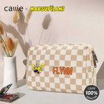 Gepersonaliseerd Cartoon Schattig Marsupilami Checkerboard Makeup Tasje met Naam Verjaardagscadeau voor Vrouwen | Callie × Marsupilami®