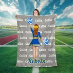 Couverture Douce Multicolore Personnalisée avec Motif Cheerleading Dessin Animé et Nom Cadeau Jour de Match pour Pom-Pom Girls et Entraîneurs