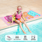 Asciugamano da spiaggia personalizzato carino e luminoso con nome, ad asciugatura rapida, morbido e sovradimensionato, regalo di compleanno per bambini e donne.
