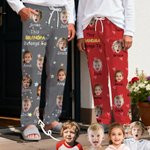 Personalized This Belongs To 1-6 Face Photos Fleece Pajama Pants with Name and Pocket Daily Wear Birthday Anniversary Gift for Family Friends
