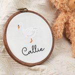Personlig gåsebjørn kanin brodert navn ornament barnehage dekor bursdag baby shower gave til baby nyfødt
