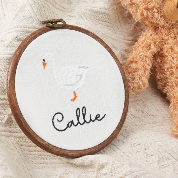 Personalized Goose Bear Bunny Embroidered Name Ornament Nursery Decor Birthday Baby Shower Gift for Baby Newborn