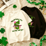 Personalised Lucky Shamrock Beer Glass Polka Dots Initial T-shirt Sweatshirt with Name Pub Patty Essential Saint Patrick's Day Gift for Family Kids