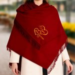 Personalizzato doppio cuore ricamo nome Multicolore morbido caldo sciarpa con nappe data Natale compleanno anniversario San Valentino regalo per la coppia