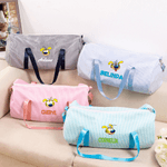 Personalisierte Marsupilami gestreifte Reise Duffel Tasche mit Namen und Schultergurt Geburtstag Geschenk für Familie | Callie × Marsupilami®