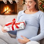 Papier d'emballage personnalisé avec nœud Lot de 3 avec nom, année et texte 1er Noël de bébé Bricolage Cadeau d'emballage pour nouveaux parents
