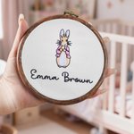 Personlig gåsebjørn kanin brodert navn ornament barnehage dekor bursdag baby shower gave til baby nyfødt