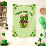 Personalised Shamrock Initial Soft Throw Blanket with Name Home Decor St. Patrick's Day Gift for Family Friends