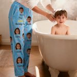 Personalized This Belongs To 1-6 Face Photos Fleece Pajama Pants with Name and Pocket Daily Wear Birthday Anniversary Gift for Family Friends