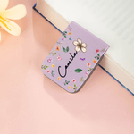 Personalisierte Geburt Blume Floral PU Leder magnetische Lesezeichen Clip mit Namen Lesen Zubehör täglichen Gebrauch Geburtstag Geschenk für Bücherwürmer Bibliothekare