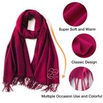 Personalizzato doppio cuore ricamo nome Multicolore morbido caldo sciarpa con nappe data Natale compleanno anniversario San Valentino regalo per la coppia