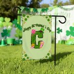 Personalized Lucky Shamrock Beer Mug Initial Garden Flag Outdoor Decor St. Patrick's Day Gift for Family Friends