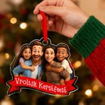 Gepersonaliseerd Figuur Foto Acryl Kerstornament met Tekst Woondecoratie Kerstcadeau voor Familie en Vrienden