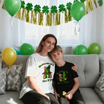 Personalised Lucky Shamrock Beer Glass Polka Dots Initial T-shirt Sweatshirt with Name Pub Patty Essential Saint Patrick's Day Gift for Family Kids