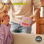 Gepersonaliseerd Cartoon Marsupilami Vierkant Corduroy Make-up Tasje met Naam Verjaardagscadeau voor Vrouwen | Callie × Marsupilami®