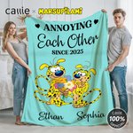 Spersonalizowany miękki koc Marsupilami z imionami do dekoracji domu Prezent urodzinowy dla pary | Callie × Marsupilami®