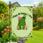 Personalized Lucky Shamrock Beer Mug Initial Garden Flag Outdoor Decor St. Patrick's Day Gift for Family Friends