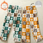 Personalized Paw Print 1-6 Photos Multicolor Plaid Women Men Pajama Pants with Initials and Names Party Birthday Gift for Pet Lovers Owners