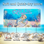 Spersonalizowany ręcznik plażowy Fantasy Mermaid Quick Dry Oversized Beach Towel z imieniem Plażowy prezent wakacyjny dla dziewczynek