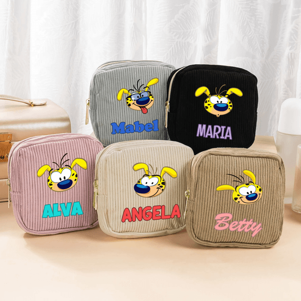 Personalisierte Cartoon Marsupilami Square Cord Schminktasche mit Namen Reise Geburtstag Geschenk für Frauen | Callie × Marsupilami®