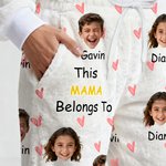 Personalized This Belongs To 1-6 Face Photos Fleece Pajama Pants with Name and Pocket Daily Wear Birthday Anniversary Gift for Family Friends