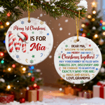 Personalised Baby's 1st Christmas Ceramic Ornament with Name Initial and Text Home Tree Decor Christmas Party Gift for New Parents