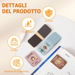 Segnalibro magnetico personalizzato in PU con personaggio nome e testo regalo di compleanno o Natale per amici e amanti dei libri