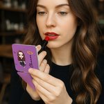 Personalizzato personaggio dei cartoni animati nascita fiore cuore rotondo quadrato specchio per il trucco con nome portatile compleanno matrimonio festa regalo per le donne