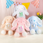 Personalized Cute Peter Rabbit Plush Easter Bunny Stuffed Toy with Initial and Name Easter Gift for Newborns Kids