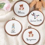 Personlig gåsebjørn kanin brodert navn ornament barnehage dekor bursdag baby shower gave til baby nyfødt